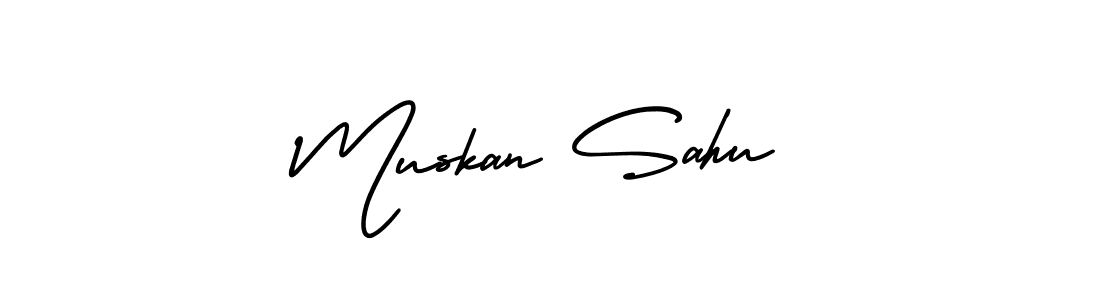 It looks lik you need a new signature style for name Muskan Sahu. Design unique handwritten (AmerikaSignatureDemo-Regular) signature with our free signature maker in just a few clicks. Muskan Sahu signature style 3 images and pictures png