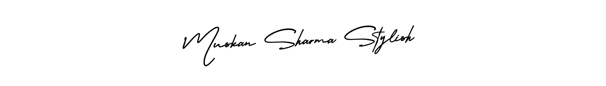 It looks lik you need a new signature style for name Muskan Sharma Stylish. Design unique handwritten (AmerikaSignatureDemo-Regular) signature with our free signature maker in just a few clicks. Muskan Sharma Stylish signature style 3 images and pictures png