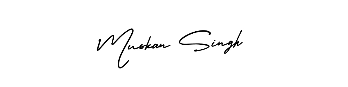 How to make Muskan Singh name signature. Use AmerikaSignatureDemo-Regular style for creating short signs online. This is the latest handwritten sign. Muskan Singh signature style 3 images and pictures png