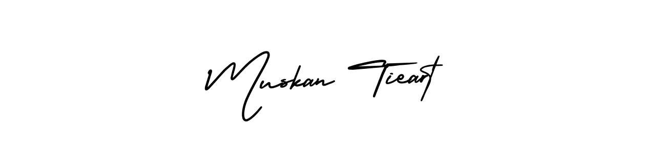 How to make Muskan Tieart name signature. Use AmerikaSignatureDemo-Regular style for creating short signs online. This is the latest handwritten sign. Muskan Tieart signature style 3 images and pictures png