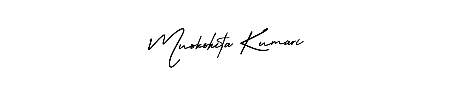 How to make Muskshita Kumari name signature. Use AmerikaSignatureDemo-Regular style for creating short signs online. This is the latest handwritten sign. Muskshita Kumari signature style 3 images and pictures png