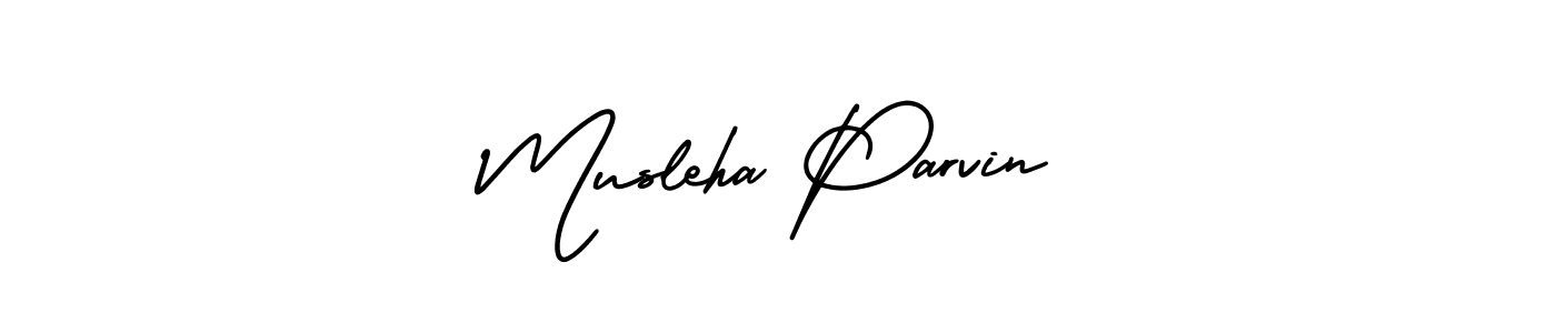 Make a beautiful signature design for name Musleha Parvin. With this signature (AmerikaSignatureDemo-Regular) style, you can create a handwritten signature for free. Musleha Parvin signature style 3 images and pictures png