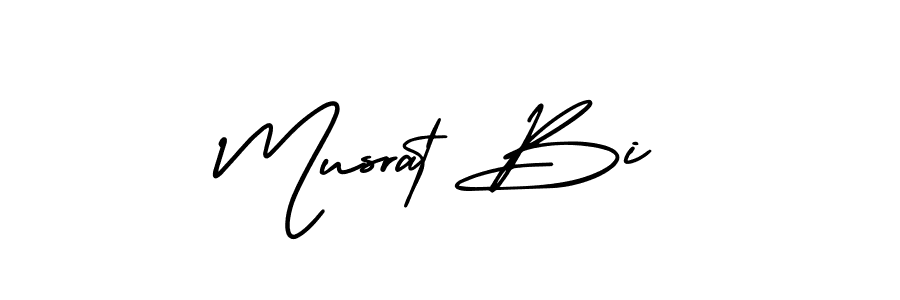 How to make Musrat Bi name signature. Use AmerikaSignatureDemo-Regular style for creating short signs online. This is the latest handwritten sign. Musrat Bi signature style 3 images and pictures png