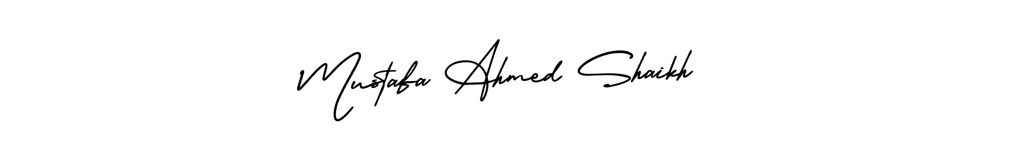 Make a beautiful signature design for name Mustafa Ahmed Shaikh. With this signature (AmerikaSignatureDemo-Regular) style, you can create a handwritten signature for free. Mustafa Ahmed Shaikh signature style 3 images and pictures png