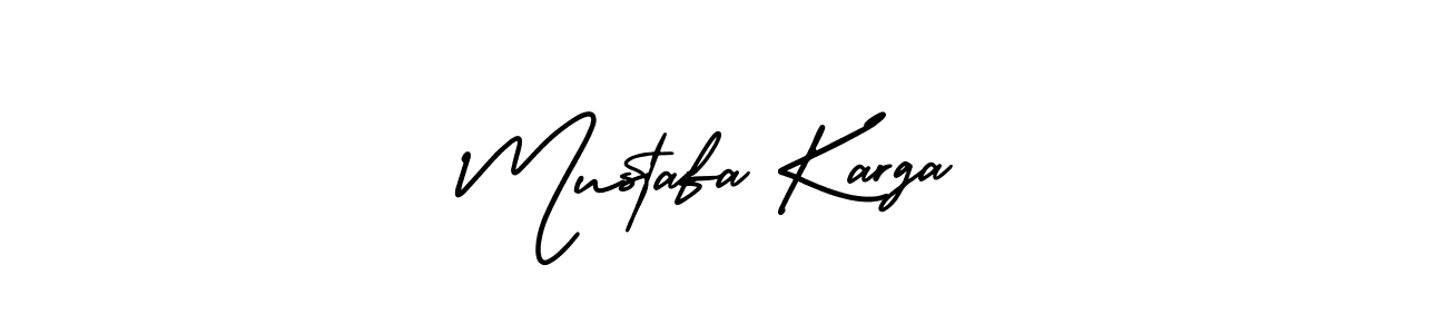 You should practise on your own different ways (AmerikaSignatureDemo-Regular) to write your name (Mustafa Karga) in signature. don't let someone else do it for you. Mustafa Karga signature style 3 images and pictures png