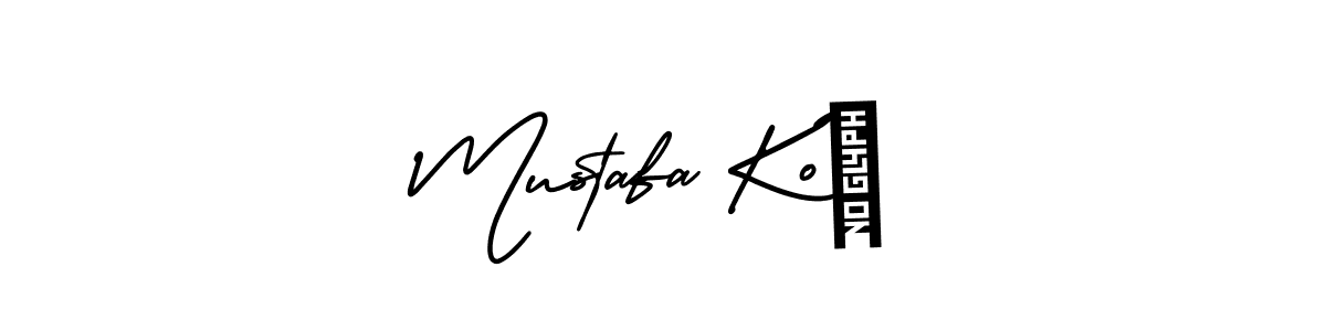 You should practise on your own different ways (AmerikaSignatureDemo-Regular) to write your name (Mustafa KoÇ) in signature. don't let someone else do it for you. Mustafa KoÇ signature style 3 images and pictures png