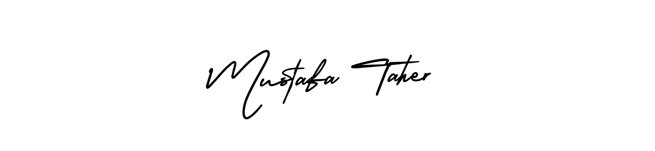 Mustafa Taher stylish signature style. Best Handwritten Sign (AmerikaSignatureDemo-Regular) for my name. Handwritten Signature Collection Ideas for my name Mustafa Taher. Mustafa Taher signature style 3 images and pictures png