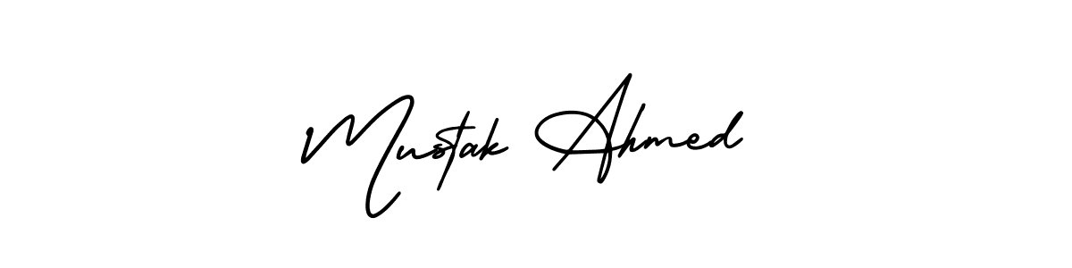 if you are searching for the best signature style for your name Mustak Ahmed. so please give up your signature search. here we have designed multiple signature styles  using AmerikaSignatureDemo-Regular. Mustak Ahmed signature style 3 images and pictures png