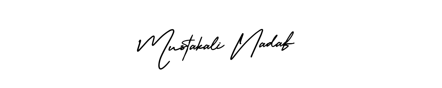 Similarly AmerikaSignatureDemo-Regular is the best handwritten signature design. Signature creator online .You can use it as an online autograph creator for name Mustakali Nadaf. Mustakali Nadaf signature style 3 images and pictures png