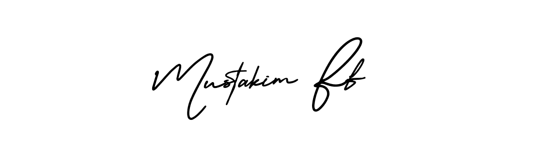 You should practise on your own different ways (AmerikaSignatureDemo-Regular) to write your name (Mustakim Ff) in signature. don't let someone else do it for you. Mustakim Ff signature style 3 images and pictures png