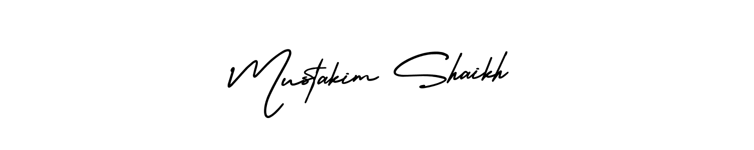 Make a beautiful signature design for name Mustakim Shaikh. With this signature (AmerikaSignatureDemo-Regular) style, you can create a handwritten signature for free. Mustakim Shaikh signature style 3 images and pictures png