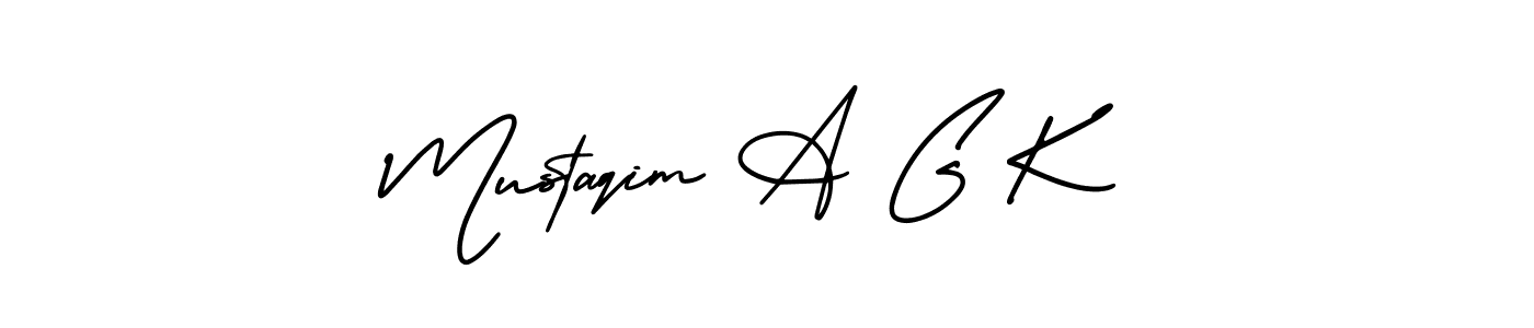 Create a beautiful signature design for name Mustaqim A G K. With this signature (AmerikaSignatureDemo-Regular) fonts, you can make a handwritten signature for free. Mustaqim A G K signature style 3 images and pictures png