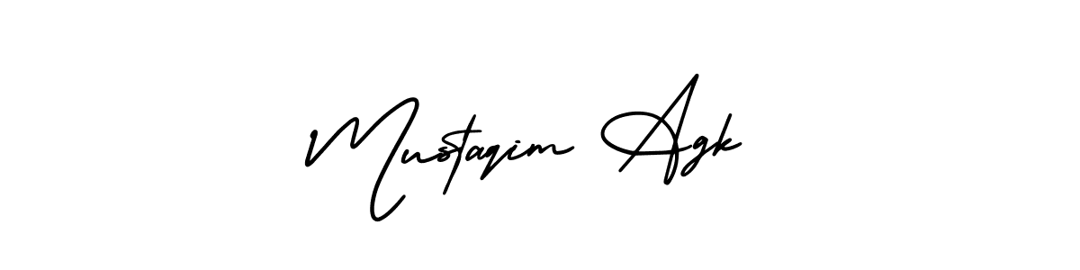 This is the best signature style for the Mustaqim Agk name. Also you like these signature font (AmerikaSignatureDemo-Regular). Mix name signature. Mustaqim Agk signature style 3 images and pictures png