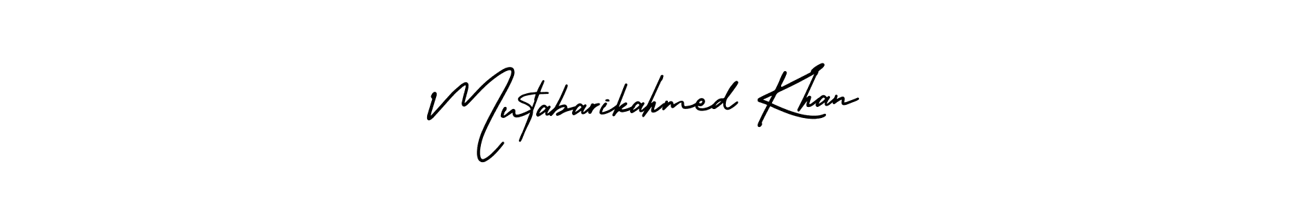 Also You can easily find your signature by using the search form. We will create Mutabarikahmed Khan name handwritten signature images for you free of cost using AmerikaSignatureDemo-Regular sign style. Mutabarikahmed Khan signature style 3 images and pictures png