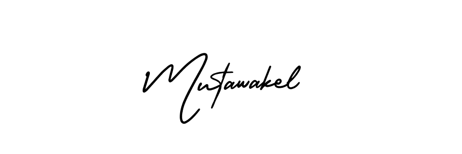 How to make Mutawakel name signature. Use AmerikaSignatureDemo-Regular style for creating short signs online. This is the latest handwritten sign. Mutawakel signature style 3 images and pictures png