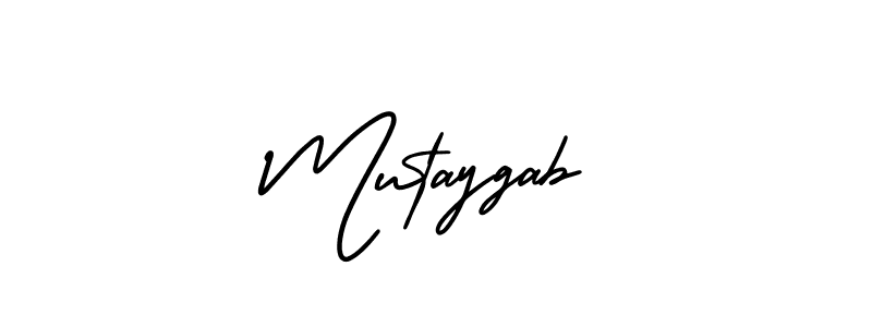 Use a signature maker to create a handwritten signature online. With this signature software, you can design (AmerikaSignatureDemo-Regular) your own signature for name Mutaygab. Mutaygab signature style 3 images and pictures png