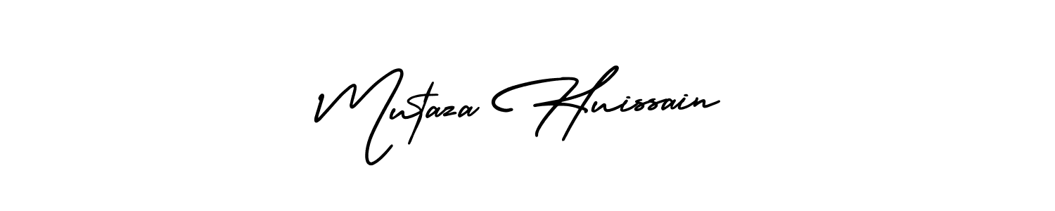 How to make Mutaza Huissain signature? AmerikaSignatureDemo-Regular is a professional autograph style. Create handwritten signature for Mutaza Huissain name. Mutaza Huissain signature style 3 images and pictures png