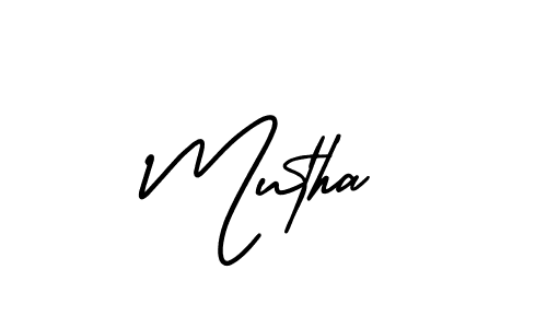 Mutha stylish signature style. Best Handwritten Sign (AmerikaSignatureDemo-Regular) for my name. Handwritten Signature Collection Ideas for my name Mutha. Mutha signature style 3 images and pictures png