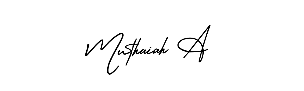 Also You can easily find your signature by using the search form. We will create Muthaiah A name handwritten signature images for you free of cost using AmerikaSignatureDemo-Regular sign style. Muthaiah A signature style 3 images and pictures png