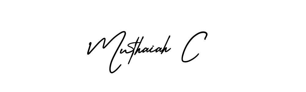 Design your own signature with our free online signature maker. With this signature software, you can create a handwritten (AmerikaSignatureDemo-Regular) signature for name Muthaiah C. Muthaiah C signature style 3 images and pictures png