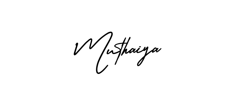 Design your own signature with our free online signature maker. With this signature software, you can create a handwritten (AmerikaSignatureDemo-Regular) signature for name Muthaiya. Muthaiya signature style 3 images and pictures png