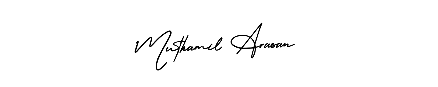 It looks lik you need a new signature style for name Muthamil Arasan. Design unique handwritten (AmerikaSignatureDemo-Regular) signature with our free signature maker in just a few clicks. Muthamil Arasan signature style 3 images and pictures png