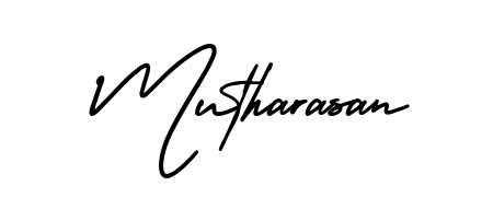Transform the name Mutharasan into a signature masterpiece using AmerikaSignatureDemo-Regular font. Ideal for photographers, artists, and creators looking for watermarks. Mutharasan signature style 3 images and pictures png