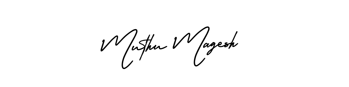 AmerikaSignatureDemo-Regular is a professional signature style that is perfect for those who want to add a touch of class to their signature. It is also a great choice for those who want to make their signature more unique. Get Muthu Magesh name to fancy signature for free. Muthu Magesh signature style 3 images and pictures png