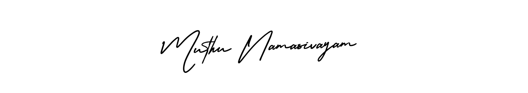 How to make Muthu Namasivayam name signature. Use AmerikaSignatureDemo-Regular style for creating short signs online. This is the latest handwritten sign. Muthu Namasivayam signature style 3 images and pictures png