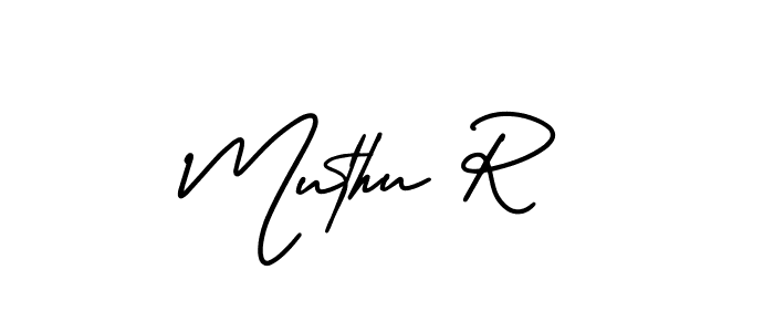 Muthu R stylish signature style. Best Handwritten Sign (AmerikaSignatureDemo-Regular) for my name. Handwritten Signature Collection Ideas for my name Muthu R. Muthu R signature style 3 images and pictures png