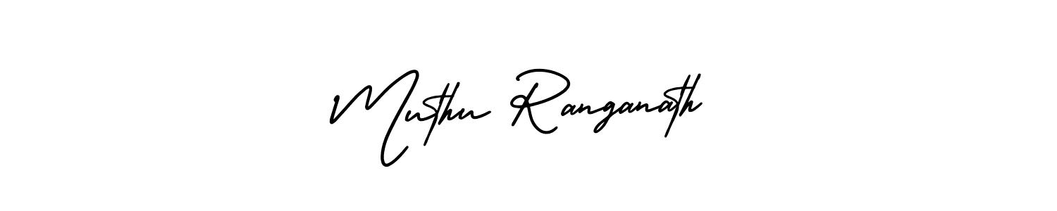 The best way (AmerikaSignatureDemo-Regular) to make a short signature is to pick only two or three words in your name. The name Muthu Ranganath include a total of six letters. For converting this name. Muthu Ranganath signature style 3 images and pictures png