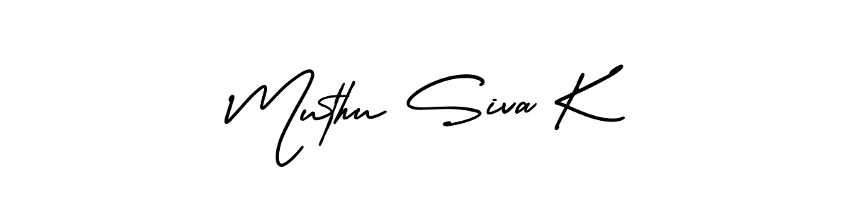 The best way (AmerikaSignatureDemo-Regular) to make a short signature is to pick only two or three words in your name. The name Muthu Siva K include a total of six letters. For converting this name. Muthu Siva K signature style 3 images and pictures png