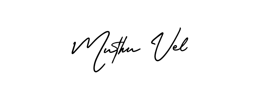 It looks lik you need a new signature style for name Muthu Vel. Design unique handwritten (AmerikaSignatureDemo-Regular) signature with our free signature maker in just a few clicks. Muthu Vel signature style 3 images and pictures png