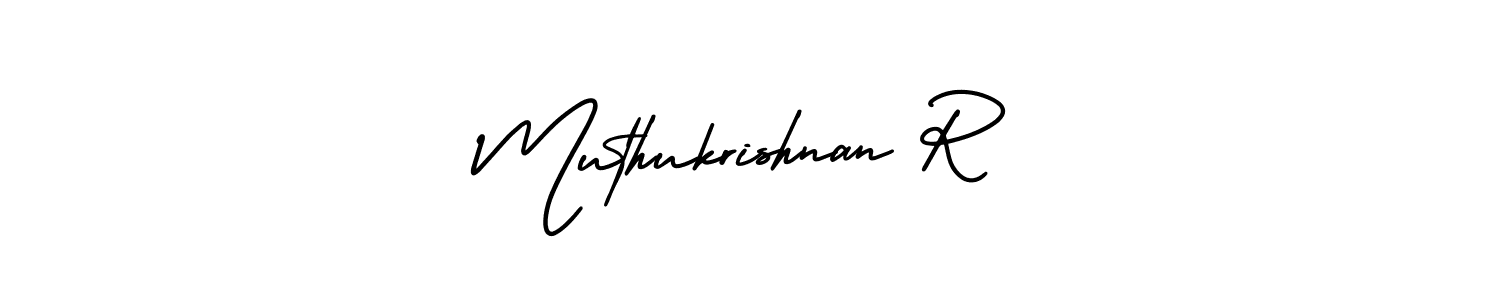 It looks lik you need a new signature style for name Muthukrishnan R. Design unique handwritten (AmerikaSignatureDemo-Regular) signature with our free signature maker in just a few clicks. Muthukrishnan R signature style 3 images and pictures png