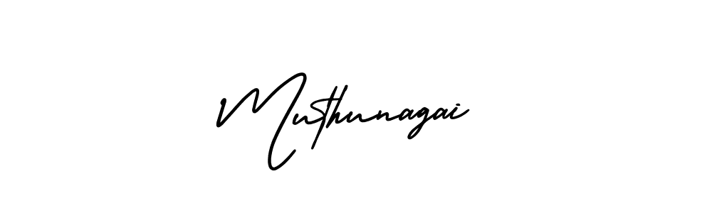 You should practise on your own different ways (AmerikaSignatureDemo-Regular) to write your name (Muthunagai) in signature. don't let someone else do it for you. Muthunagai signature style 3 images and pictures png