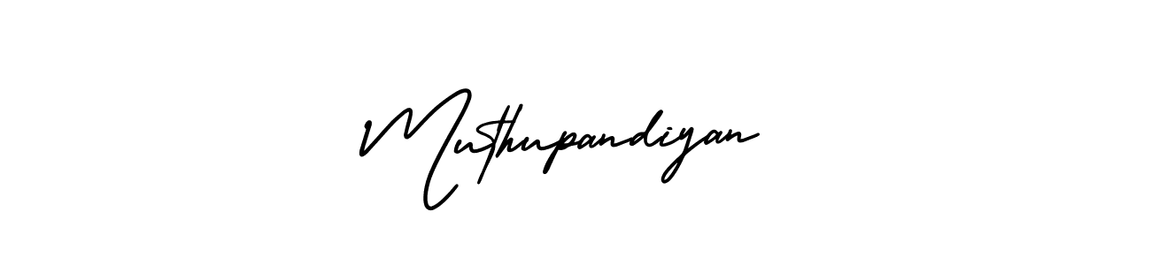 How to make Muthupandiyan name signature. Use AmerikaSignatureDemo-Regular style for creating short signs online. This is the latest handwritten sign. Muthupandiyan signature style 3 images and pictures png