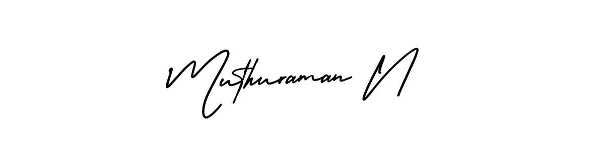 Design your own signature with our free online signature maker. With this signature software, you can create a handwritten (AmerikaSignatureDemo-Regular) signature for name Muthuraman N. Muthuraman N signature style 3 images and pictures png