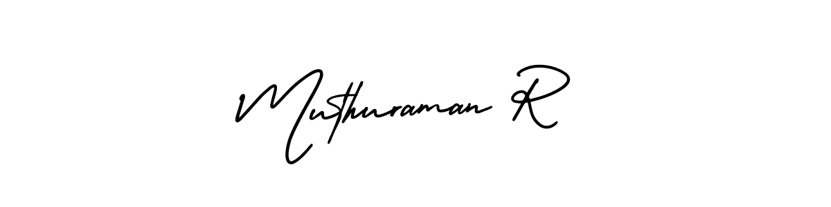 How to make Muthuraman R signature? AmerikaSignatureDemo-Regular is a professional autograph style. Create handwritten signature for Muthuraman R name. Muthuraman R signature style 3 images and pictures png