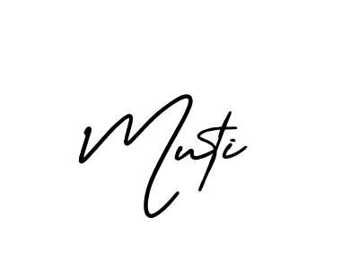 Design your own signature with our free online signature maker. With this signature software, you can create a handwritten (AmerikaSignatureDemo-Regular) signature for name Muti. Muti signature style 3 images and pictures png