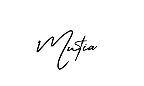 AmerikaSignatureDemo-Regular is a professional signature style that is perfect for those who want to add a touch of class to their signature. It is also a great choice for those who want to make their signature more unique. Get Mutia name to fancy signature for free. Mutia signature style 3 images and pictures png