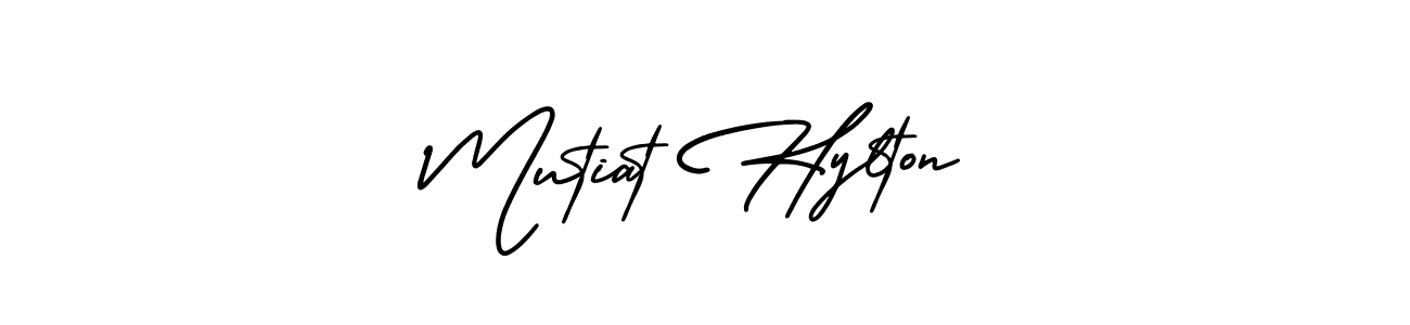 Make a short Mutiat Hylton signature style. Manage your documents anywhere anytime using AmerikaSignatureDemo-Regular. Create and add eSignatures, submit forms, share and send files easily. Mutiat Hylton signature style 3 images and pictures png