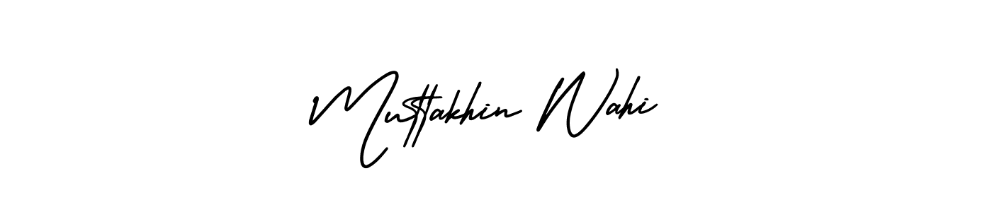 How to make Muttakhin Wahi signature? AmerikaSignatureDemo-Regular is a professional autograph style. Create handwritten signature for Muttakhin Wahi name. Muttakhin Wahi signature style 3 images and pictures png