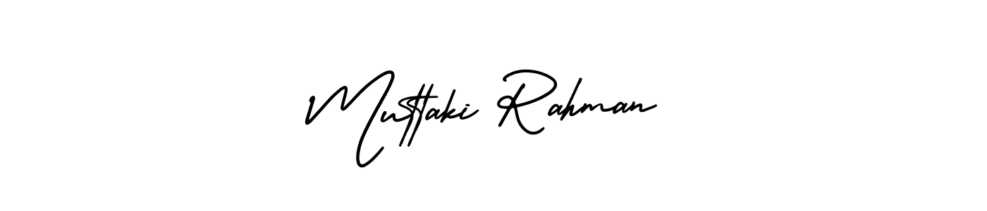 This is the best signature style for the Muttaki Rahman name. Also you like these signature font (AmerikaSignatureDemo-Regular). Mix name signature. Muttaki Rahman signature style 3 images and pictures png