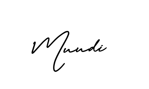 How to make Muudi name signature. Use AmerikaSignatureDemo-Regular style for creating short signs online. This is the latest handwritten sign. Muudi signature style 3 images and pictures png