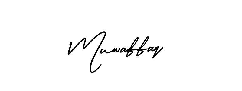 Use a signature maker to create a handwritten signature online. With this signature software, you can design (AmerikaSignatureDemo-Regular) your own signature for name Muwaffaq. Muwaffaq signature style 3 images and pictures png