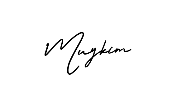 How to make Muykim name signature. Use AmerikaSignatureDemo-Regular style for creating short signs online. This is the latest handwritten sign. Muykim signature style 3 images and pictures png