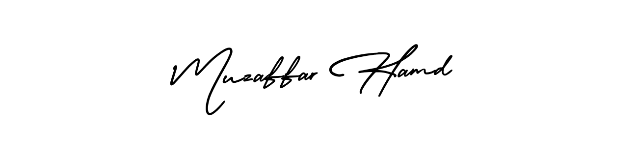 You should practise on your own different ways (AmerikaSignatureDemo-Regular) to write your name (Muzaffar Hamd) in signature. don't let someone else do it for you. Muzaffar Hamd signature style 3 images and pictures png