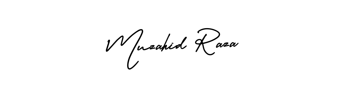 Create a beautiful signature design for name Muzahid Raza. With this signature (AmerikaSignatureDemo-Regular) fonts, you can make a handwritten signature for free. Muzahid Raza signature style 3 images and pictures png