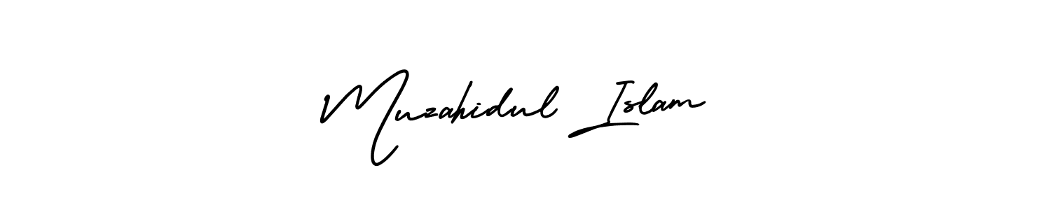 Create a beautiful signature design for name Muzahidul Islam. With this signature (AmerikaSignatureDemo-Regular) fonts, you can make a handwritten signature for free. Muzahidul Islam signature style 3 images and pictures png