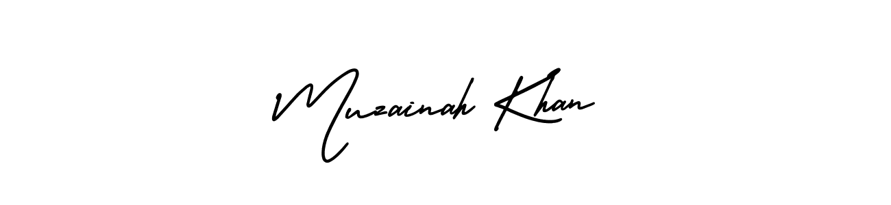 This is the best signature style for the Muzainah Khan name. Also you like these signature font (AmerikaSignatureDemo-Regular). Mix name signature. Muzainah Khan signature style 3 images and pictures png